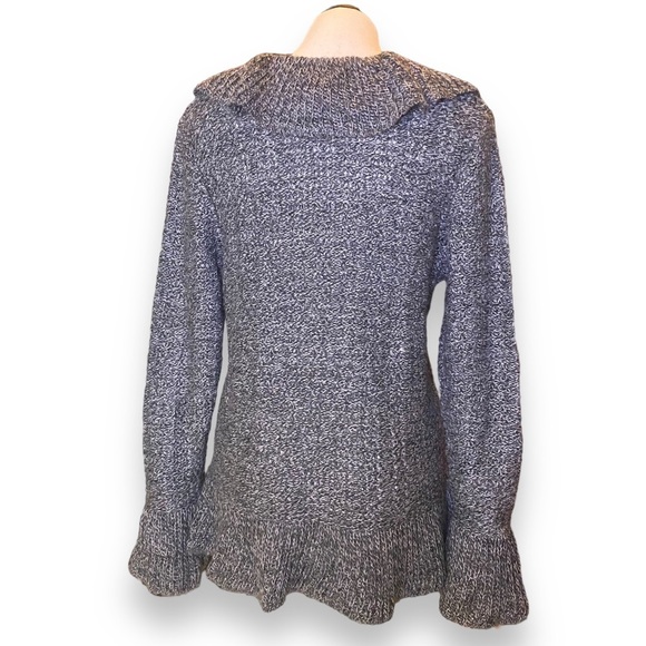 Covington Waterfall Cardigan Ruffle Front Size Medium Gray  NWT - Picture 3 of 7